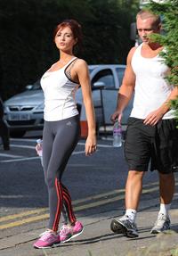 Amy Childs out jogging in Essex on August 1, 2011