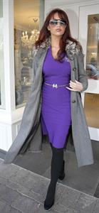 Amy Childs outside her salon on January 11, 2012