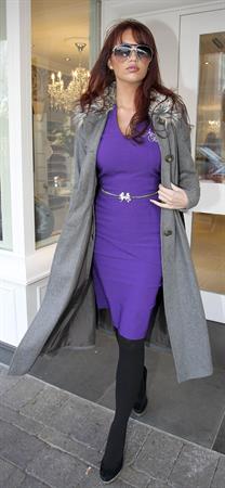 Amy Childs outside her salon on January 11, 2012