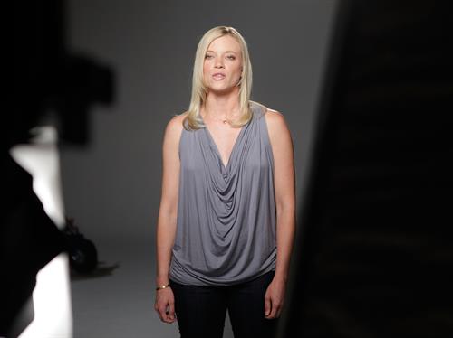 Amy Smart Voto Latino and Telemundos Mun2 shoot of United We Win Campaign on August 5, 2010