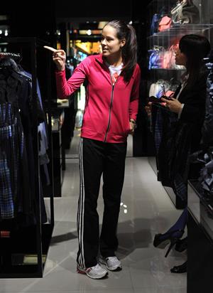 Ana Ivanovic shopping at Armani Boutique in Milan on December 2, 2012 