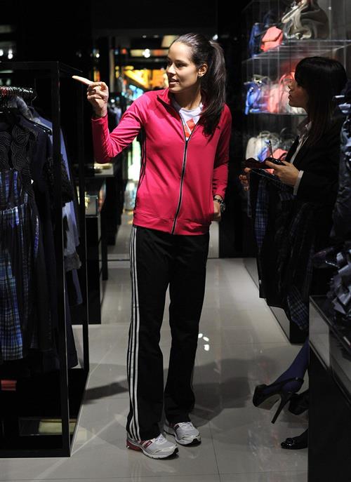 Ana Ivanovic shopping at Armani Boutique in Milan on December 2, 2012 