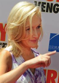 Angela Kinsey attending the Furry Vengeance premiere on April 18, 2010