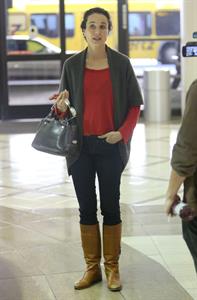 Andie MacDowell arriving on a flight at LAX airport December 7, 2012 