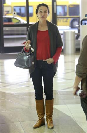 Andie MacDowell arriving on a flight at LAX airport December 7, 2012 