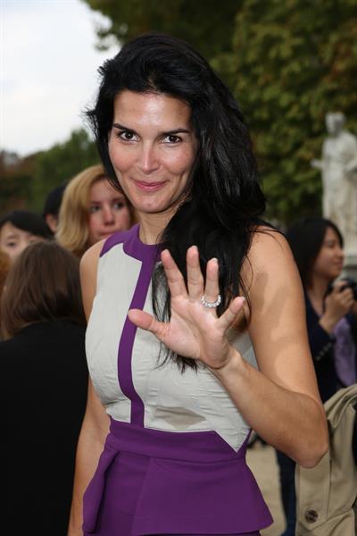 Angie Harmon Elie Saab fashion show at Paris Fashion Week  Sep. 30, 2013 