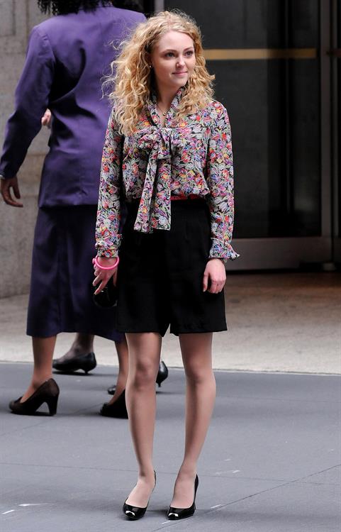 AnnaSophia Robb on the set of The Carrie Diaries in New York City on March 24, 2012