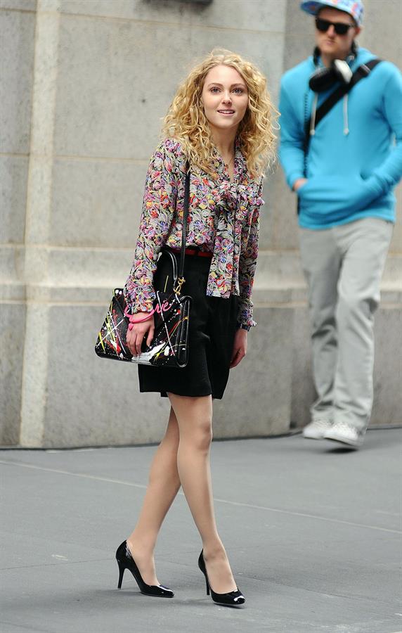 AnnaSophia Robb on the set of The Carrie Diaries in New York City on March 24, 2012