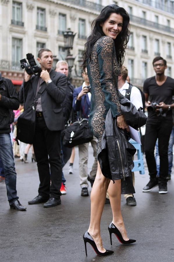 Angie Harmon Stella McCartney fashion show at Paris Fashion Week on September 30, 2013 