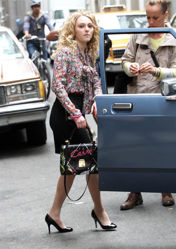 AnnaSophia Robb on the set of The Carrie Diaries in New York City on March 24, 2012