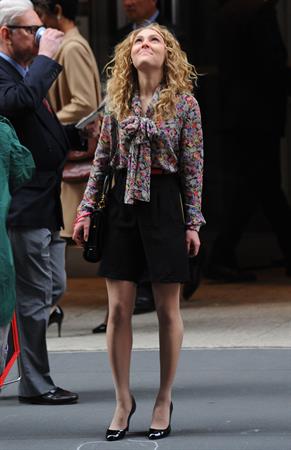 AnnaSophia Robb on the set of The Carrie Diaries in New York City on March 24, 2012