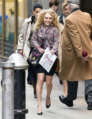AnnaSophia Robb on the set of The Carrie Diaries in New York City on March 24, 2012