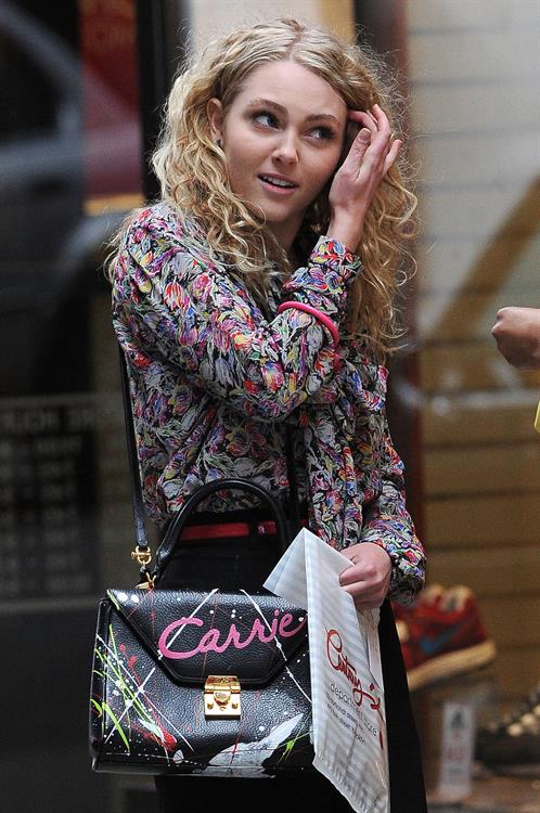AnnaSophia Robb on the set of The Carrie Diaries in New York City on March 24, 2012