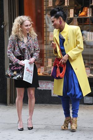 AnnaSophia Robb on the set of The Carrie Diaries in New York City on March 24, 2012