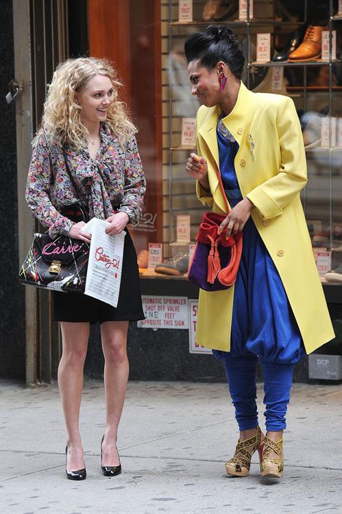 AnnaSophia Robb on the set of The Carrie Diaries in New York City on March 24, 2012