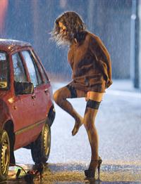 Anna Friel filming the BBC series The Street 