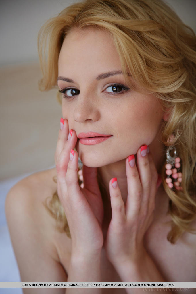 Edita Recna nude on a bed for Met-Art