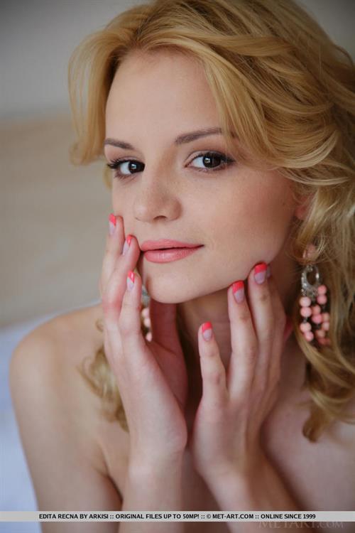 Edita Recna nude on a bed for Met-Art