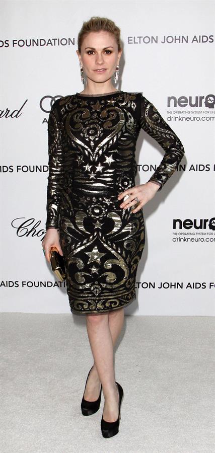 Anna Paquin 20th annual Elton John AIDS Foundation party on February 26, 2012