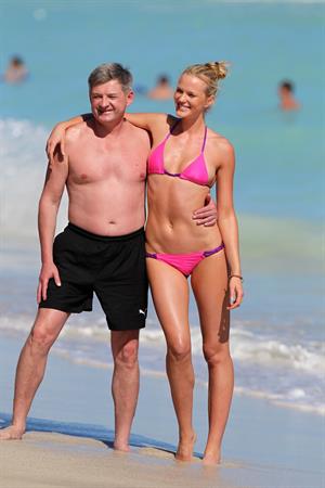 Anne Vyalitsyna bikini candids in Miami 11/23/12 