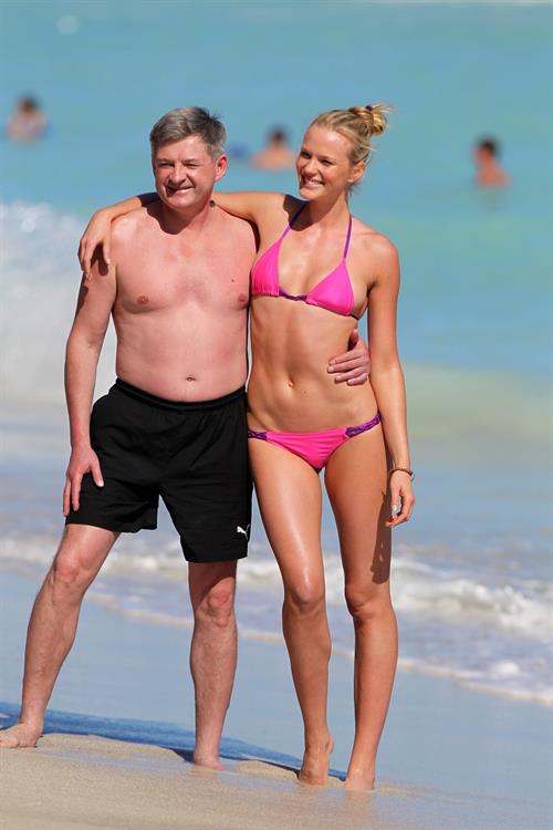 Anne Vyalitsyna bikini candids in Miami 11/23/12 