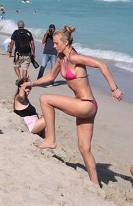 Anne Vyalitsyna bikini candids in Miami 11/23/12 