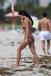 Arianny Celeste bikini candids on a beach in Miami on February 16, 2012