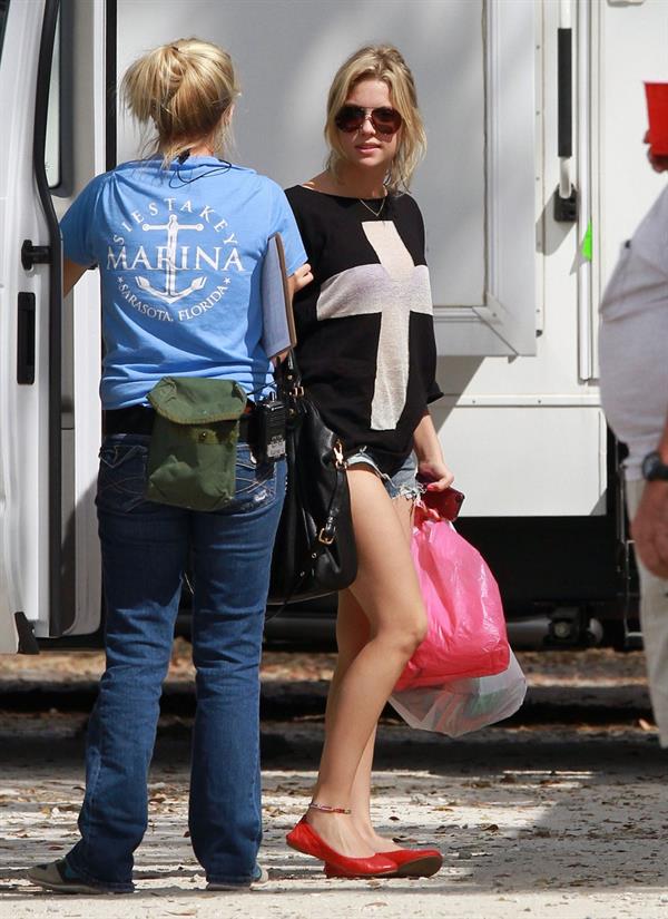 Ashley Benson on the set of Spring Breaks on March 8, 2012