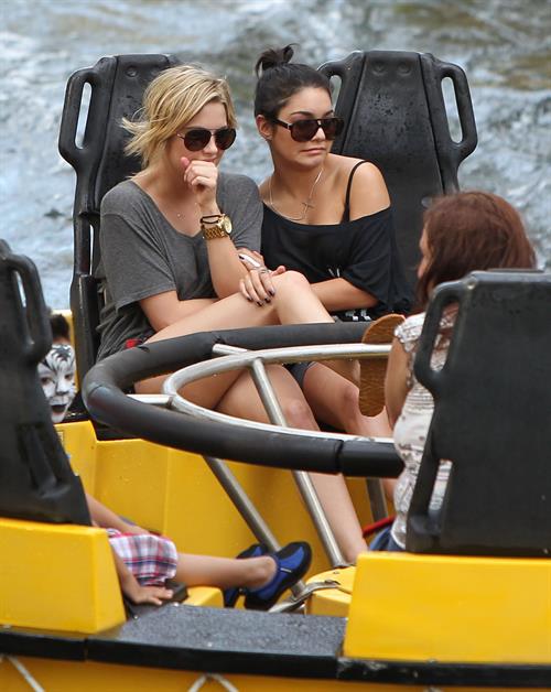 Ashley Benson and Vanessa Hudgens at Busch Gardens in Tampa Bay on March 3, 2012