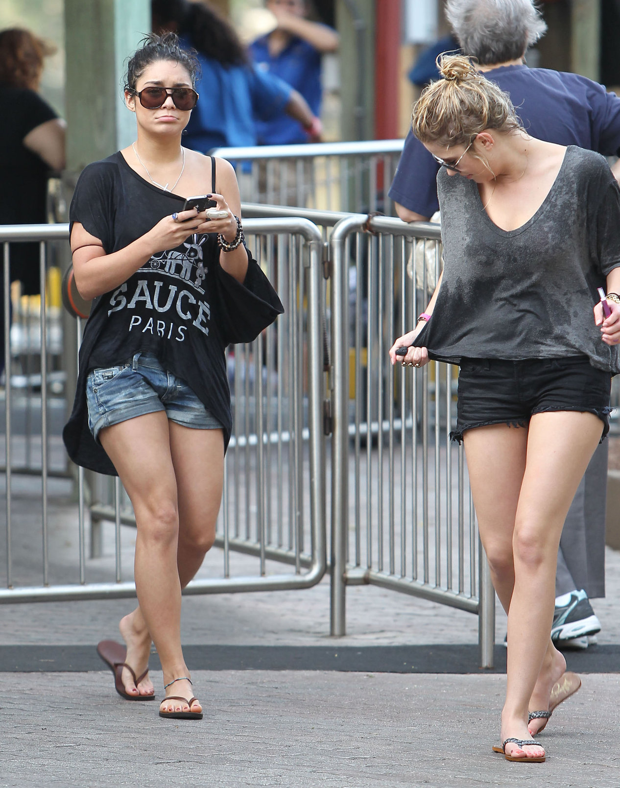 Ashley Benson and Vanessa Hudgens at Busch Gardens in Tampa Bay on March 3, 2012