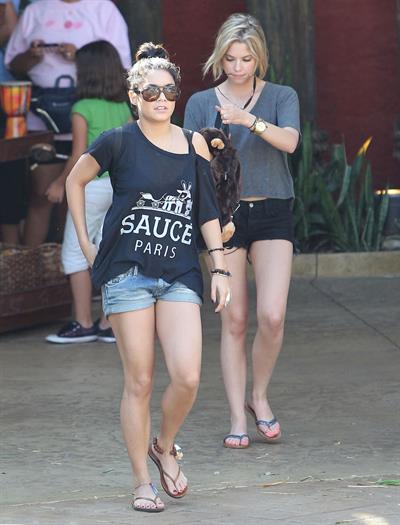 Ashley Benson and Vanessa Hudgens at Busch Gardens in Tampa Bay on March 3, 2012