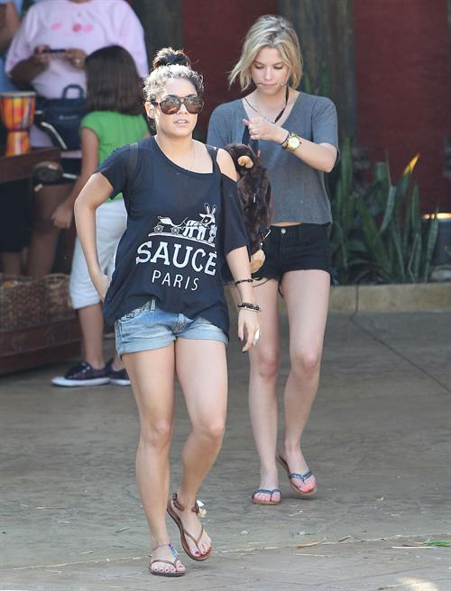 Ashley Benson and Vanessa Hudgens at Busch Gardens in Tampa Bay on March 3, 2012