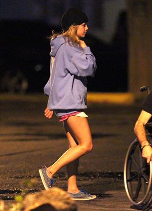 Ashley Benson and Vanessa Hudgens film Spring Breakers Florida on March 15, 2012