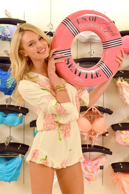 Candice Swanepoel Victoria's Secret U.S. Of Angels Swim Summer Tour Stops In Bellevue, Washington on July 10, 2013 