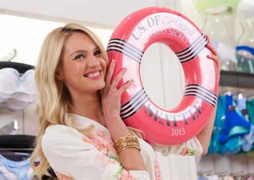 Candice Swanepoel Victoria's Secret U.S. Of Angels Swim Summer Tour Stops In Bellevue, Washington on July 10, 2013 