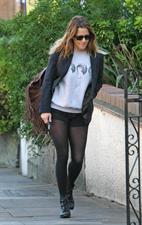 Caroline Flack leaving her London home on December 9, 2011