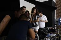 Catrinel Menghia - filming Fiat 500 Abarth ad  