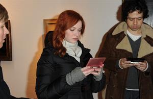 Christina Hendricks Nintendo 3Ds Experience Lounge in Park City on January 23, 2012