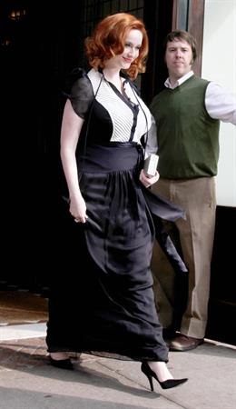 Christina Hendricks outside her hotel in New York City on March 22, 2012