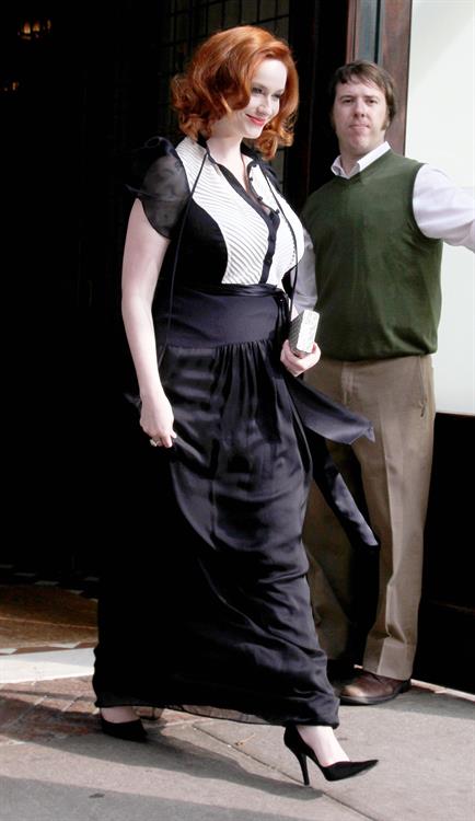 Christina Hendricks outside her hotel in New York City on March 22, 2012