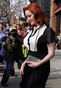 Christina Hendricks outside her hotel in New York City on March 22, 2012