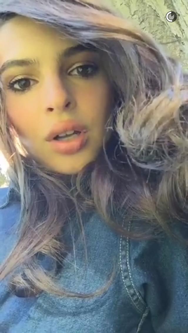 Emily Ratajkowski taking a selfie