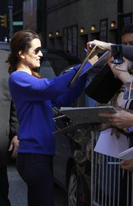 Cote De Pablo outside the Ed Sullivan Theater for Letterman on April 25, 2011 