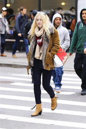 Dakota Fanning Jeans and Boots Out and About SoHo NYC (10/11/12) 