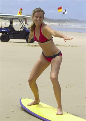 Daniela Hantuchova bikini beach surfing candids in Brisbane, Australia, December 26, 2012 