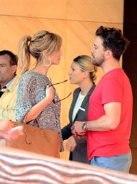 Delta Goodrem Spotted with boyfriend Darren McMullen and friends at Sydney's Park Hyatt Hotel, Sydney, Australia 