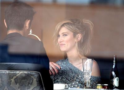 Delta Goodrem Spotted with boyfriend Darren McMullen and friends at Sydney's Park Hyatt Hotel, Sydney, Australia 
