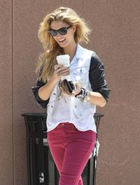 Delta Goodrem - Stopping to get a coffee on her way to work in Los Angeles, California - July 18, 2012