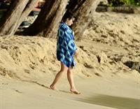 Demi Lovato and her bodyguard are spotted on the beach in Barbados April, 16 2013 