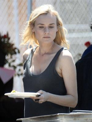 Diane Kruger On the set of her new Movie 'The Bridge' in Los Angeles on April 16, 2013 